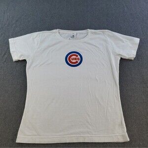 Y2K Chicago Cubs T-Shirt Women’s Size Medium White Soft as a Grape
